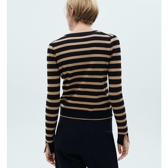 Mango gold button striped cardigan - Picture 2 of 9